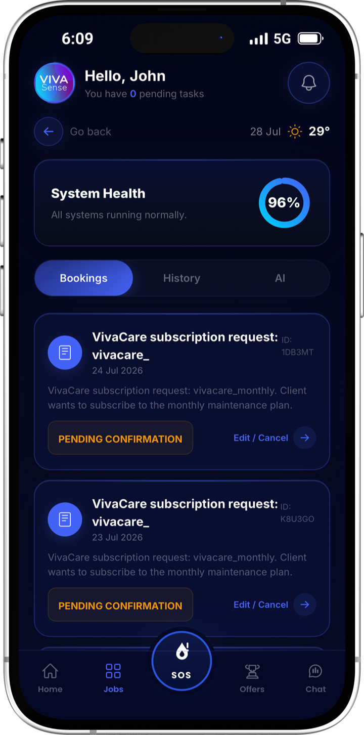 VivaSense app screen